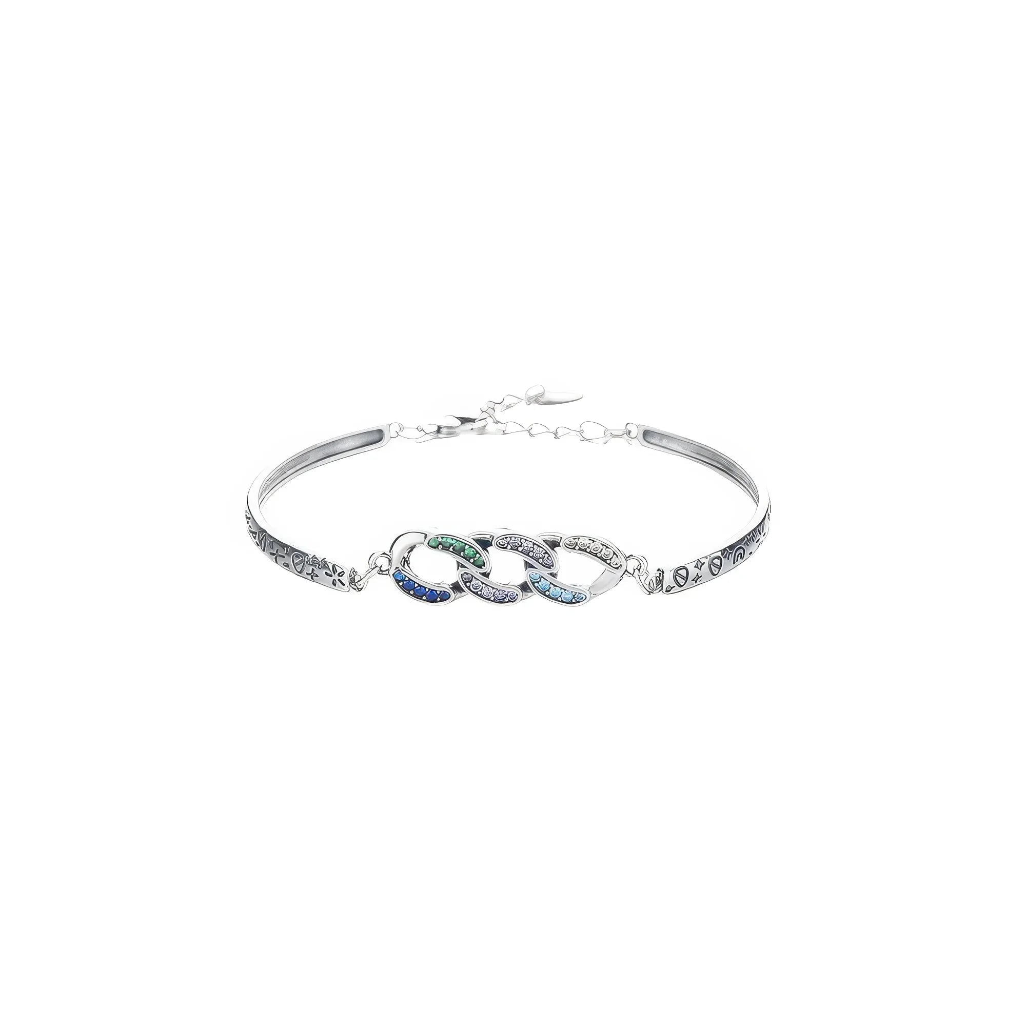 Vintage-Design Armband aus 925 Silber – flach arrangiert für einen ruhigen, klaren Look