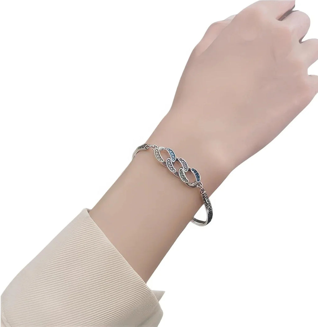 Getragenes Vintage-Armband aus 925 Silber – markante Gliederstruktur, stilvoll und unisex kombinierbar