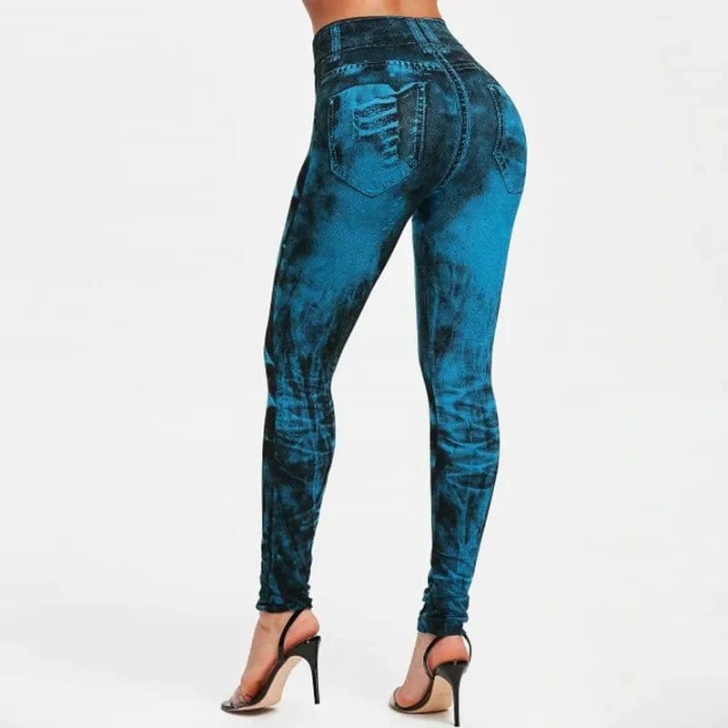 Vintage Imitation Jeans - Leggings - Bodison