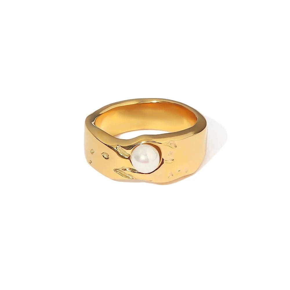 Vintage Ring mit Perle und Goldbeschichtung - Bodison