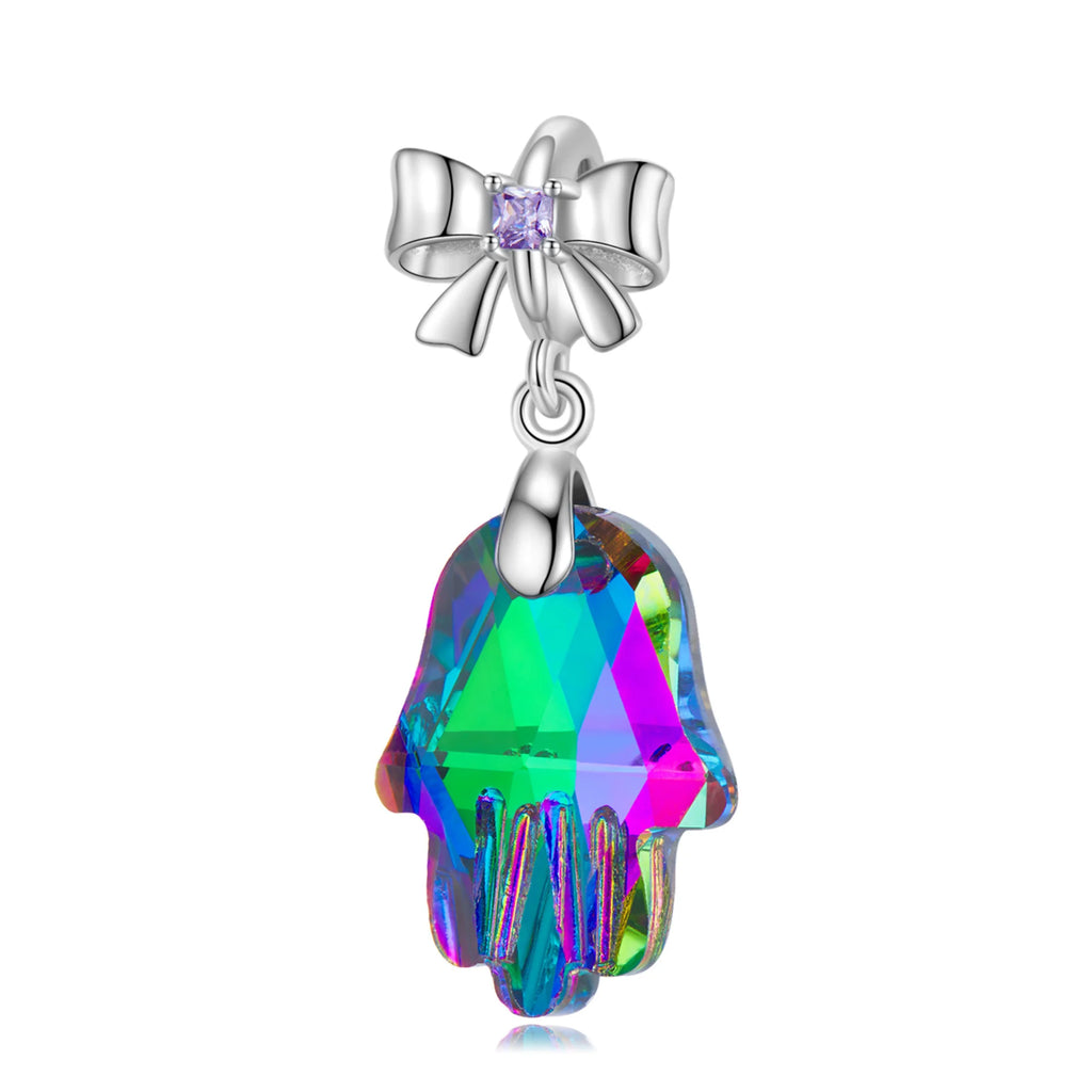 Facettierter Regenbogenanhänger mit Silberöse