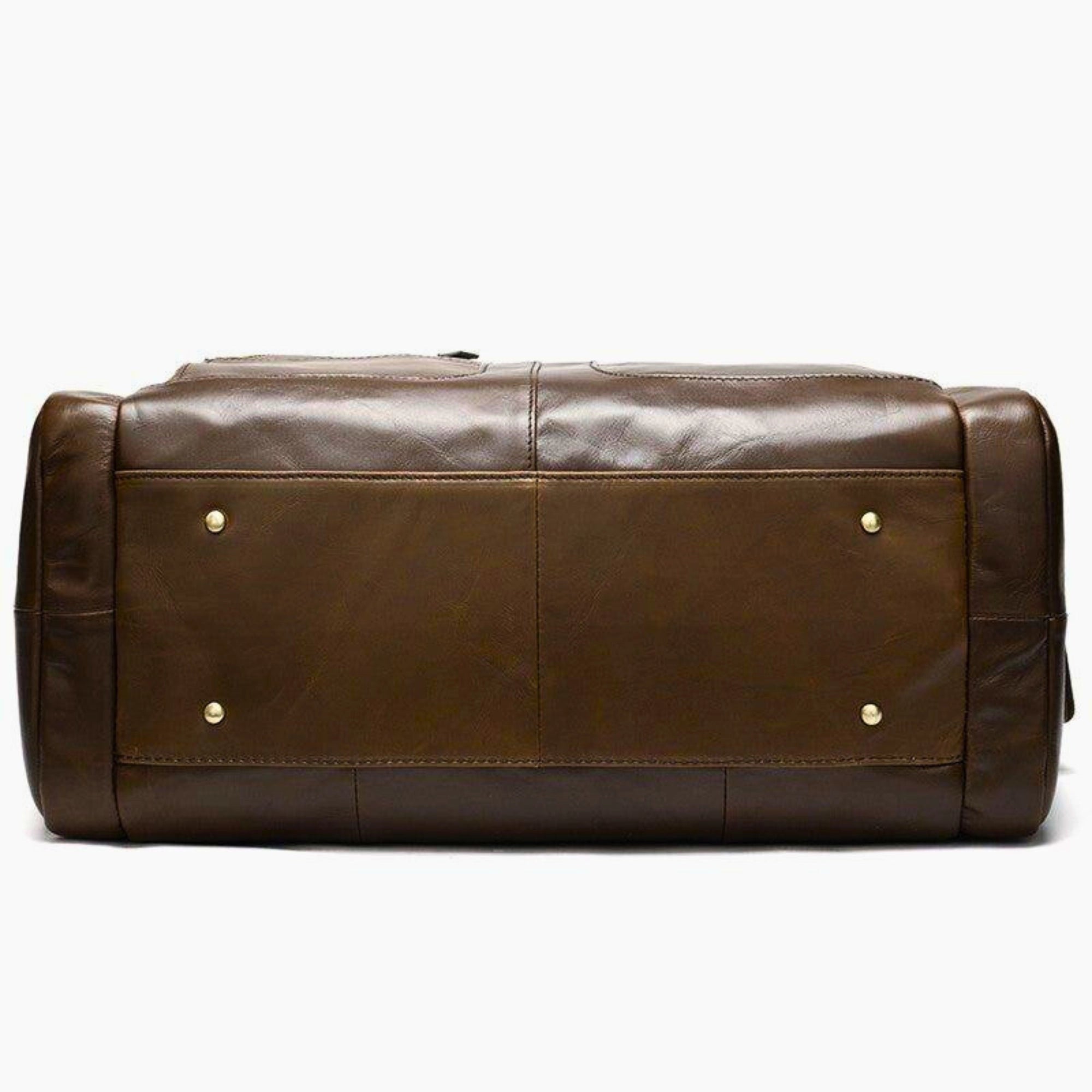 leder weekender 50 cm dunkelbraun – bodenansicht verstärkt