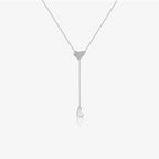Freigestellte Y-Kette mit Herzanhänger – 925 Sterling Silber, minimalistisch und beweglich