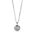 Runde Zirkonia Halskette mit 1 Karat in 925 Silber