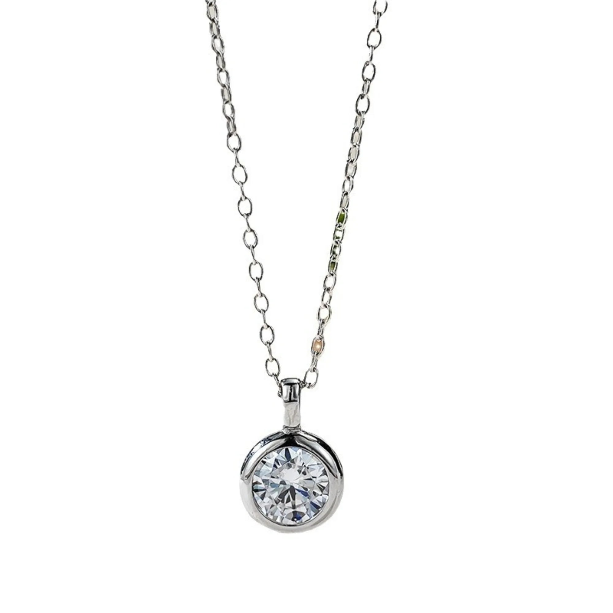 Runde Zirkonia Halskette mit 1 Karat in 925 Silber
