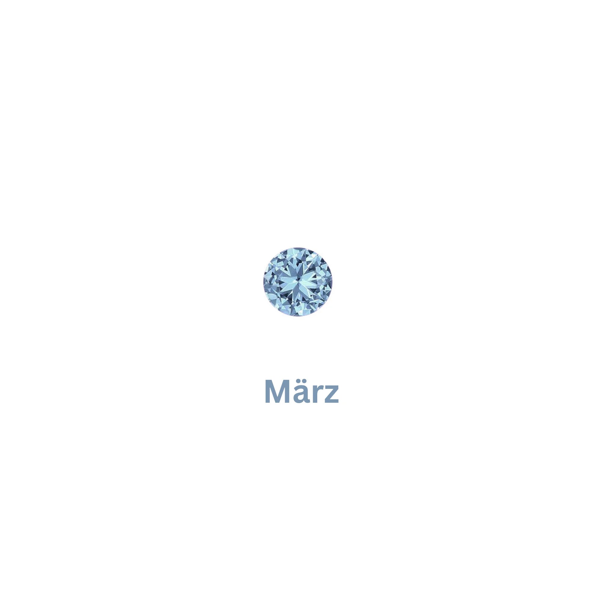März-Farbton in Aqua – Monatsstein-Kette aus 925 Silber