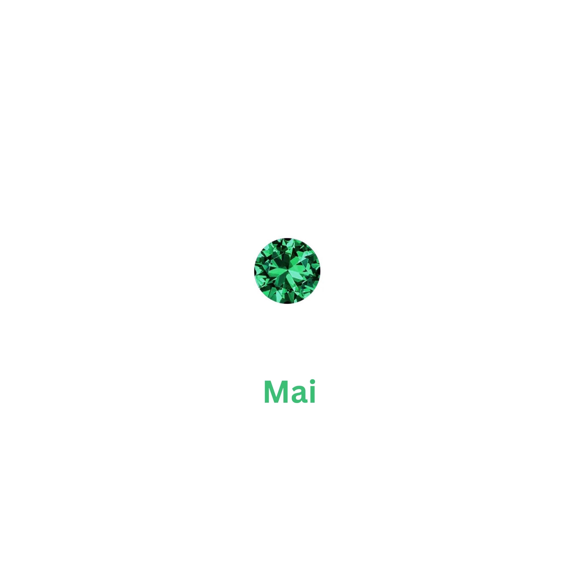 Grüner Zirkonia-Monatsstein für Mai – rund, edel, dezent