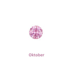 Monatsfarbe Rosa für Oktober – runder Anhänger aus 925 Silber