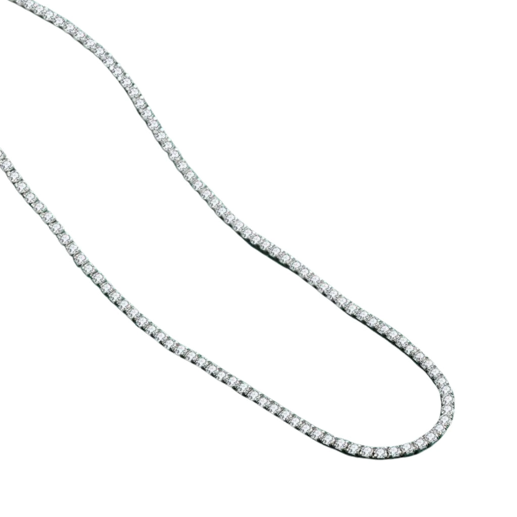 925 Silberkette mit gleichmäßig gefassten Zirkoniasteinen – strukturiert, modern und hochwertig
