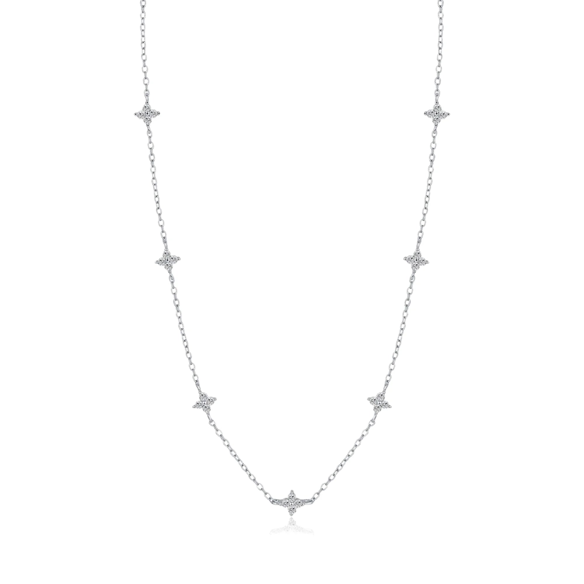 Silberkette mit Zirkoniablüten – floral, fein und hochwertig aus 925 Silber