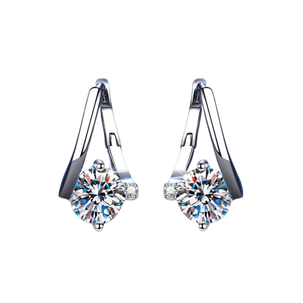 Dezente 925er Silber-Creolen mit rundem Stein, reduziert und flächig gefasst